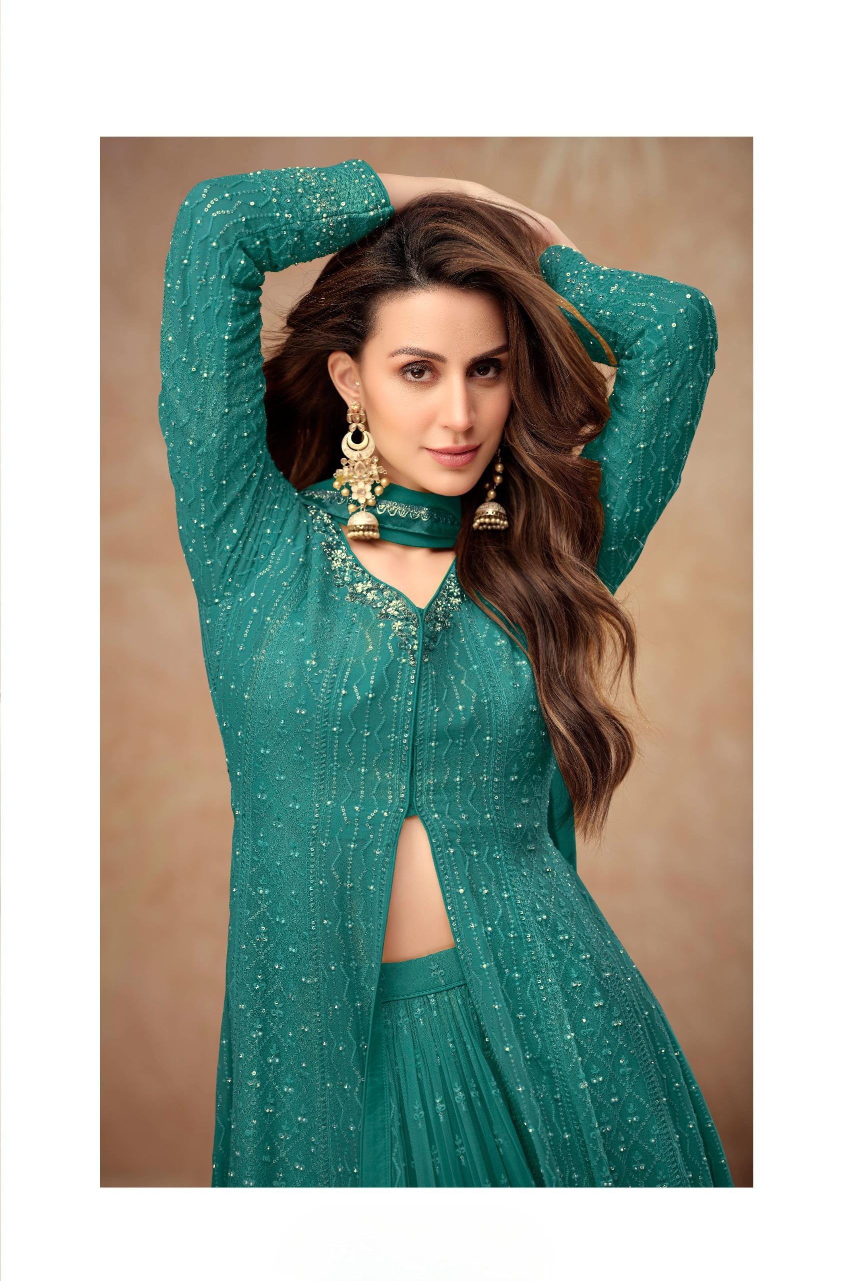 FARINA Collection Peacock Green Salwar - Anu Fashion