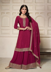 Maroon Sharara Suit - Anu Fashion