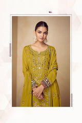 PAHAL Collection Mustard Yellow Salwar Kameez - Anu Fashion