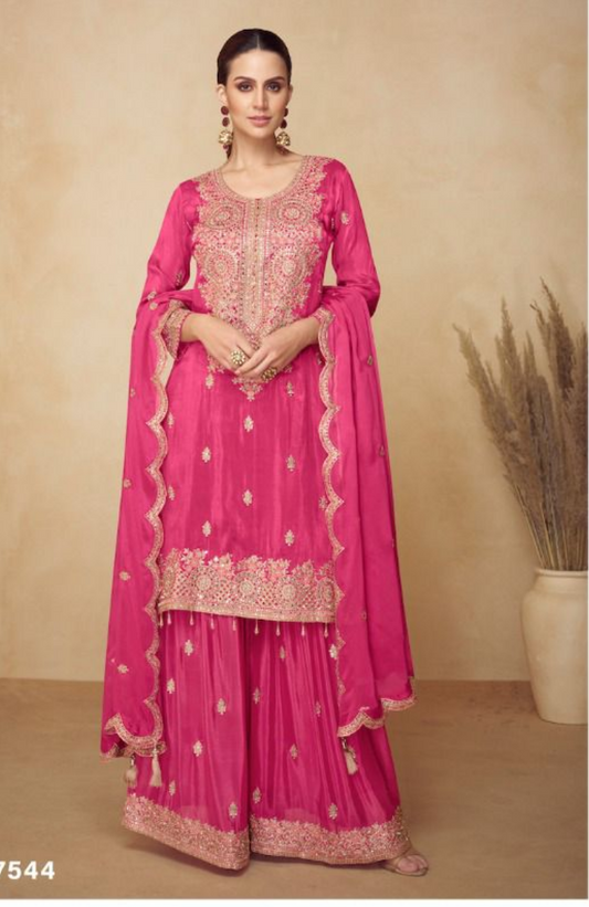 PAHAL Collection Rani Pink Salwar Kameez - Anu Fashion