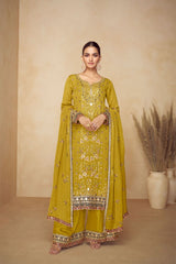 PAHAL Collection Mustard Yellow Salwar Kameez - Anu Fashion