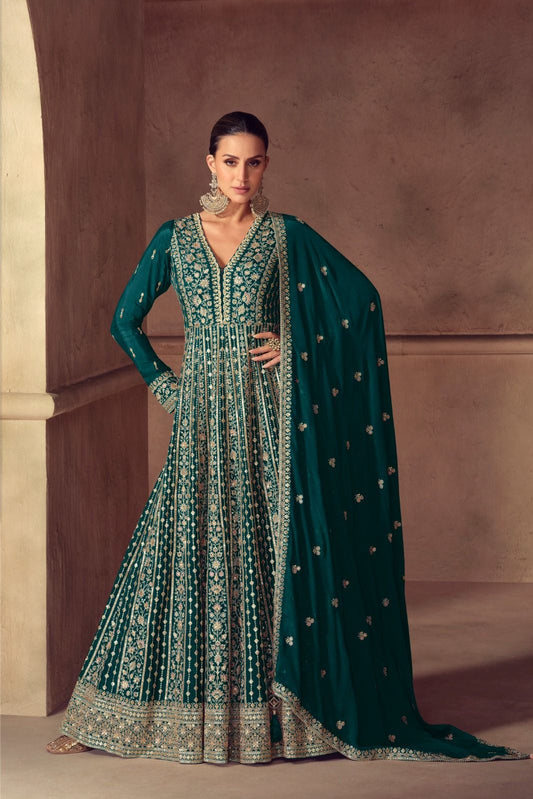 HAZAEL Collections Teal Green Grown - Anu Fashion