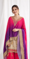 KAFTAN SALWAR SUIT - PINK & PURPLE - Anu Fashion