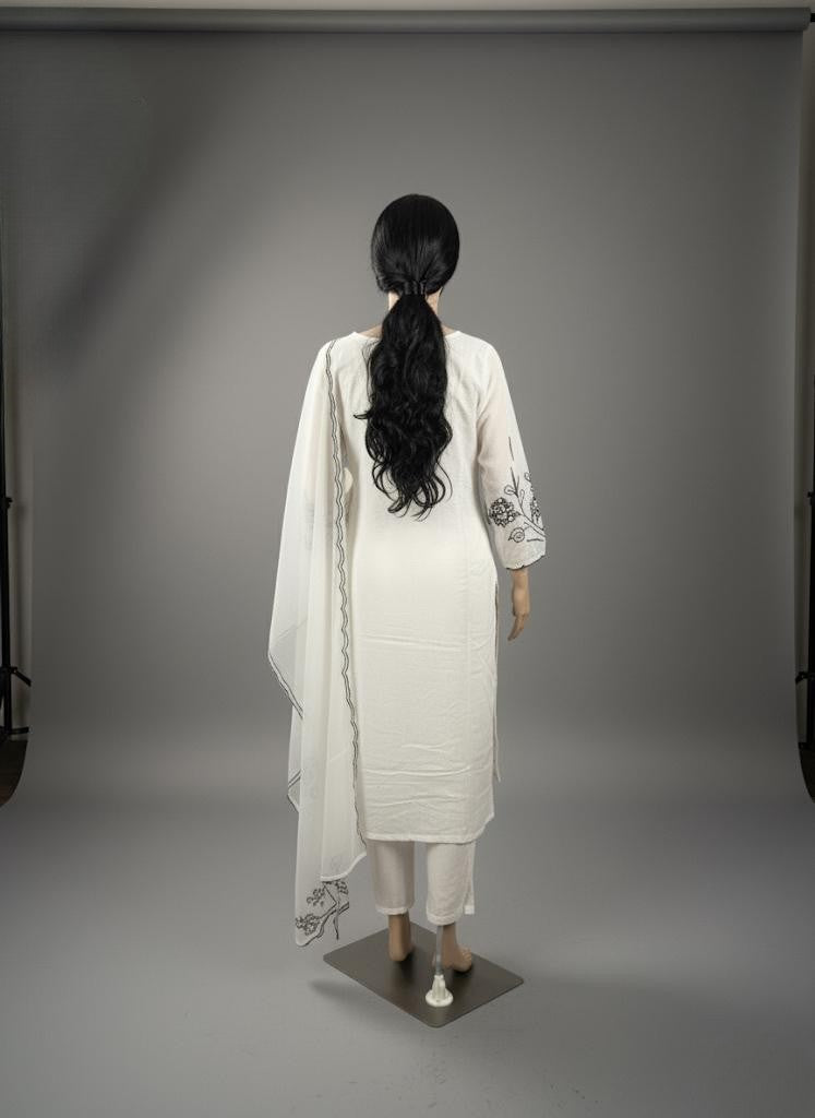 White Viscous Organs Salwar Kameez - Anu Fashion