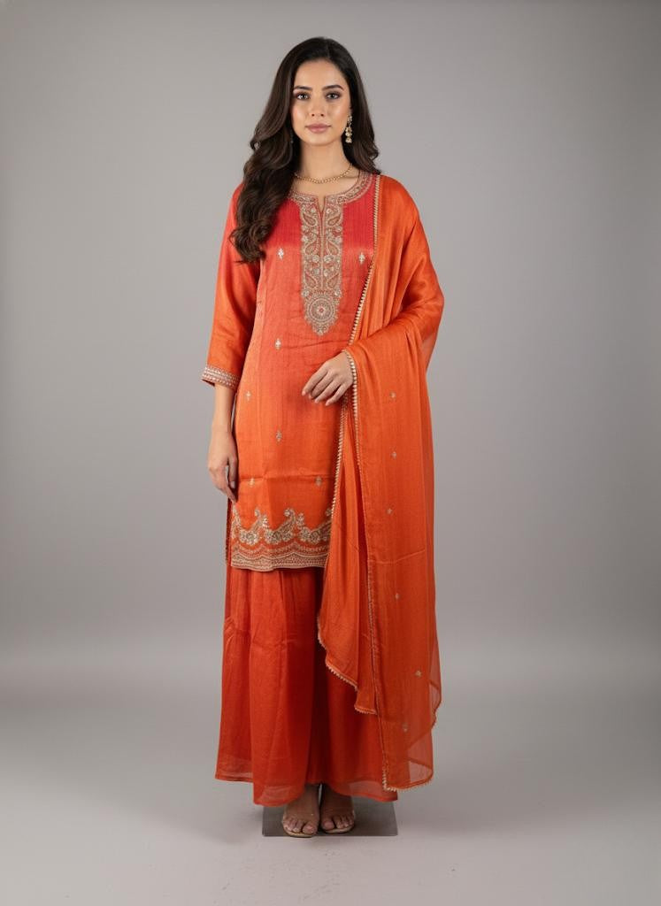 Orange Salwar Kameez - Anu Fashion