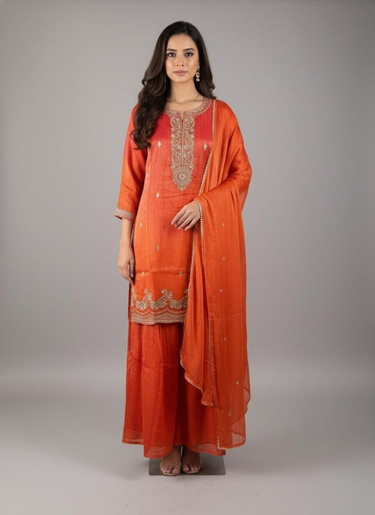 Orange Salwar Kameez - Anu Fashion