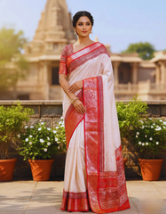 BEIGE DOLLA SILK SAREE 34NW-001