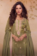 NIRALI Collection Olive Green Salwar Kameez - Anu Fashion