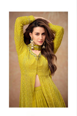 FARINA Collection Yellow Green Salwar - Anu Fashion