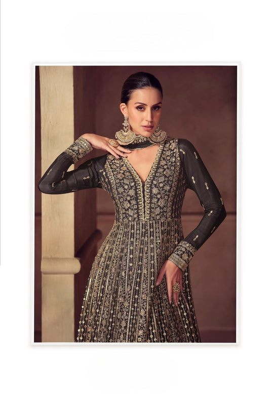 HAZAEL Collections Black Grown  - Anu Fashion