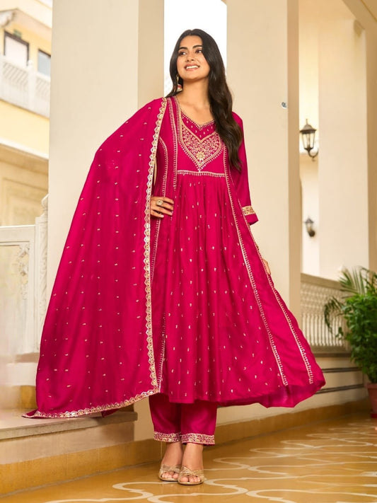 Rani Pink Salwar Set - Anu Fashion
