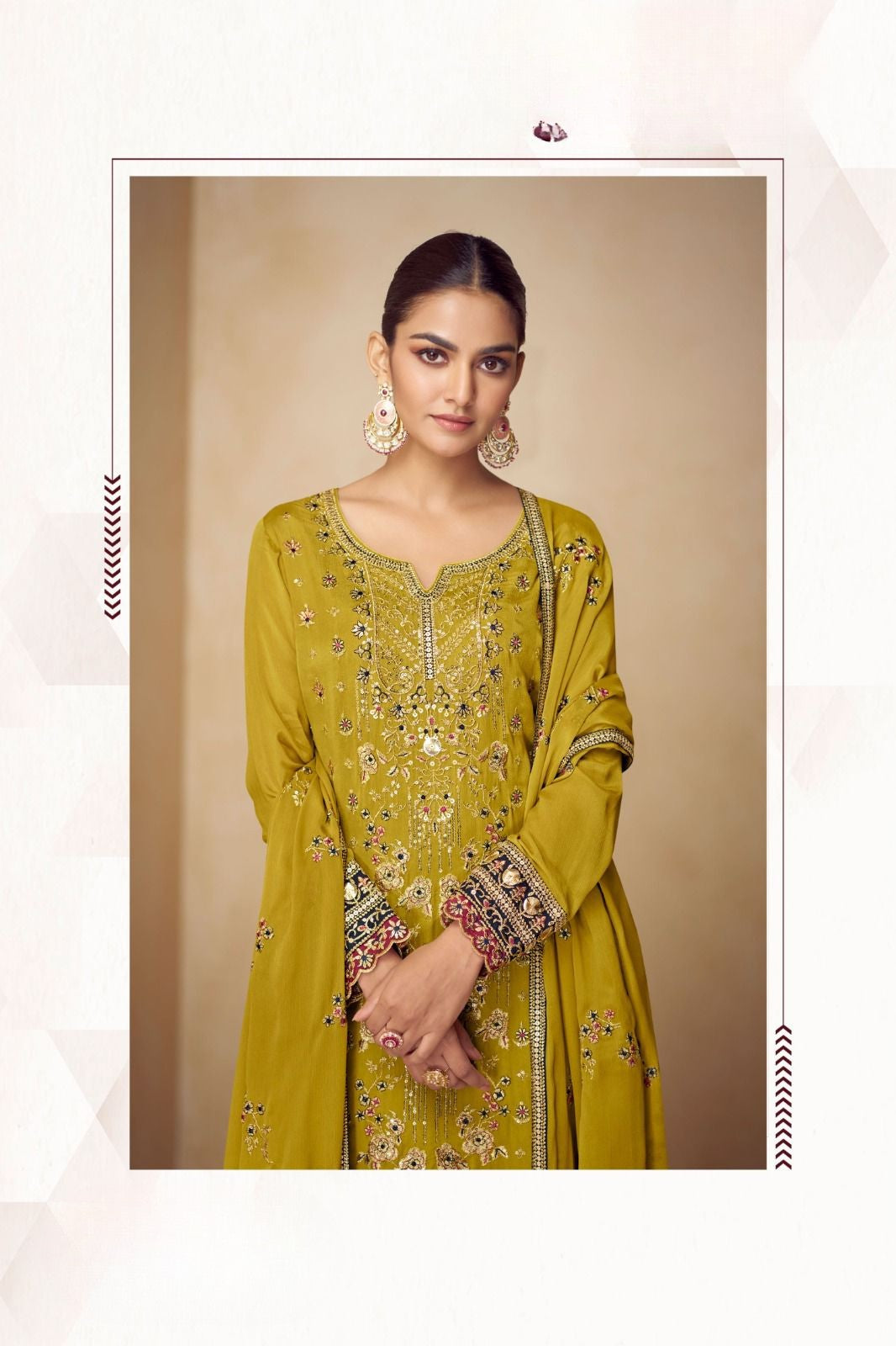 PAHAL Collection Mustard Yellow Salwar Kameez - Anu Fashion