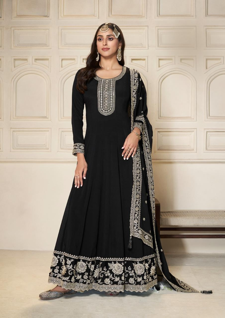 Black Anarkali Grown - Anu Fashion