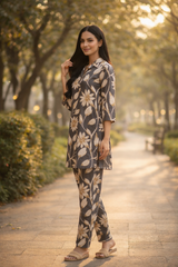 GREY FLORAL CO-ORD SET 7763740 - Anu Fashion