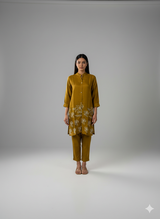Mustard Brown Co Ord-set - Anu Fashion