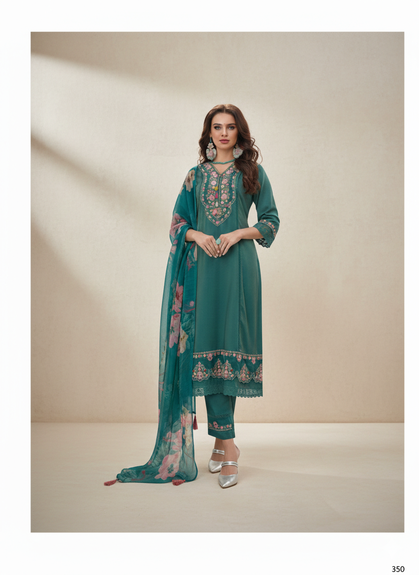 GREEN SALWAR SET 668068 - Anu Fashion
