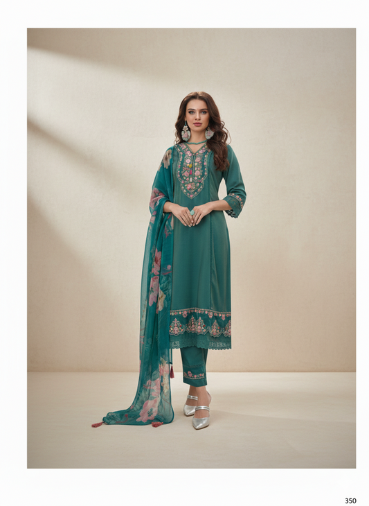 GREEN SALWAR SET 668068 - Anu Fashion