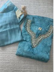 PISTA GREEN SALWAR SUIT - Anu Fashion