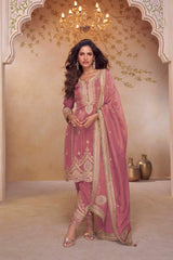 NIRALI Collection Dusty Rose Salwar Kameez - Anu Fashion