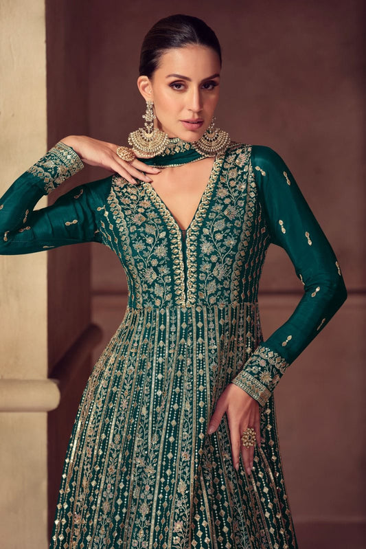 HAZAEL Collections Teal Green Grown - Anu Fashion