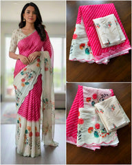 LINEN CUTWORK SAREE