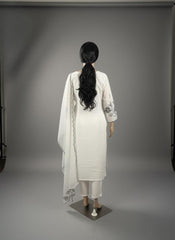 White Viscous Organs Salwar Kameez - Anu Fashion